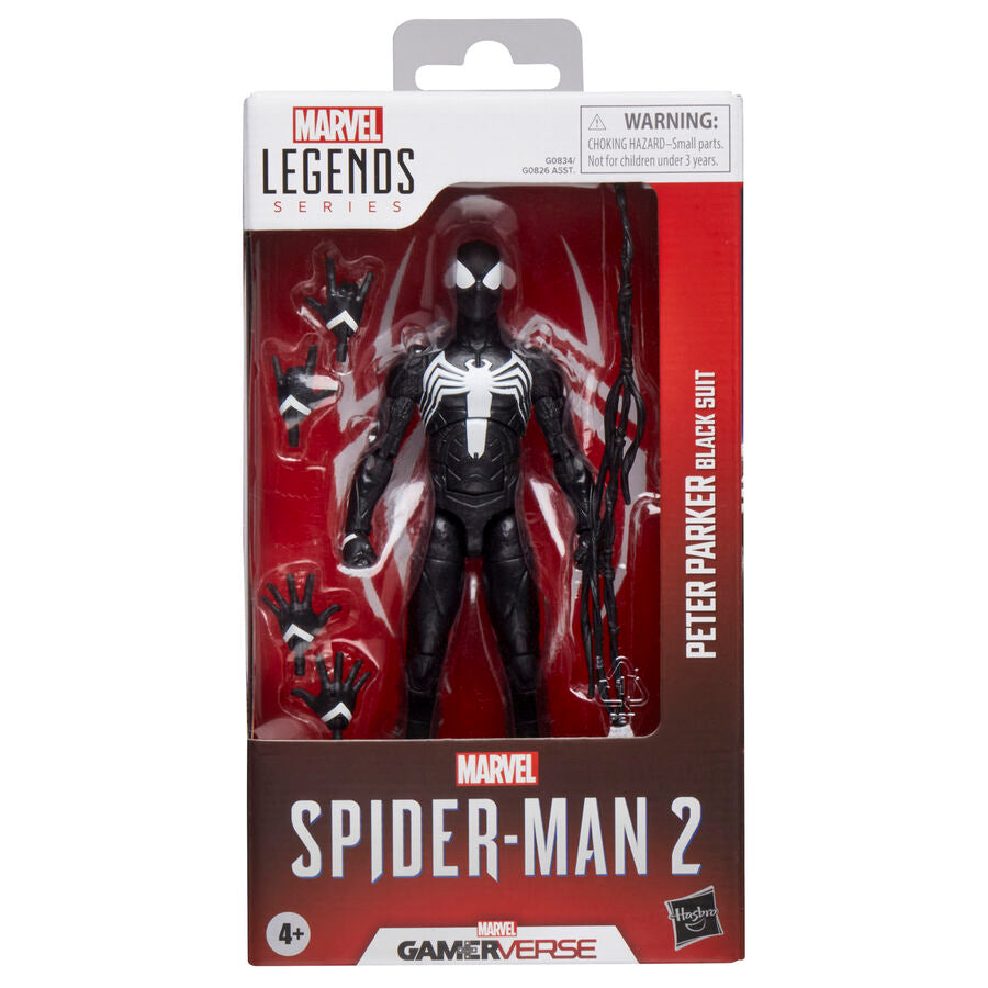 Figura Peter Parker Black Suit Spider-Man 2 Marvel Legends 15cm