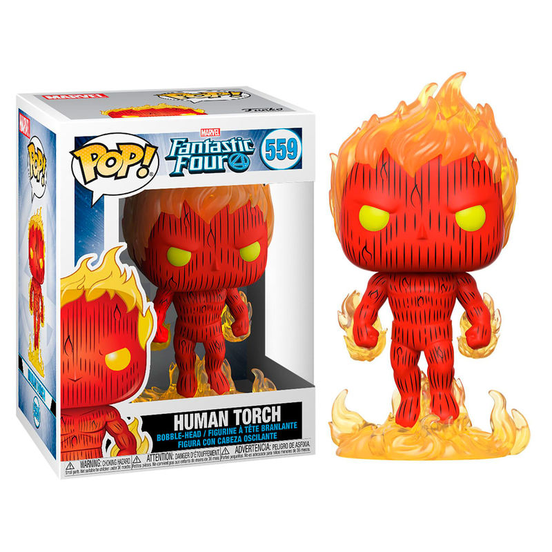 Figura POP Marvel Los 4 Fantasticos La Antorcha Humana