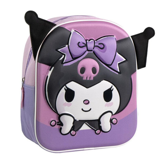 Mochila 3D Kuromi Hello Kitty 28cm